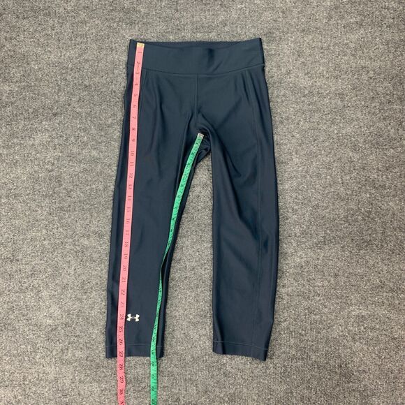 Under Armour HeatGear Compression Legging Women S Small Shark Blue Pull On Capri - Picture 4 of 13